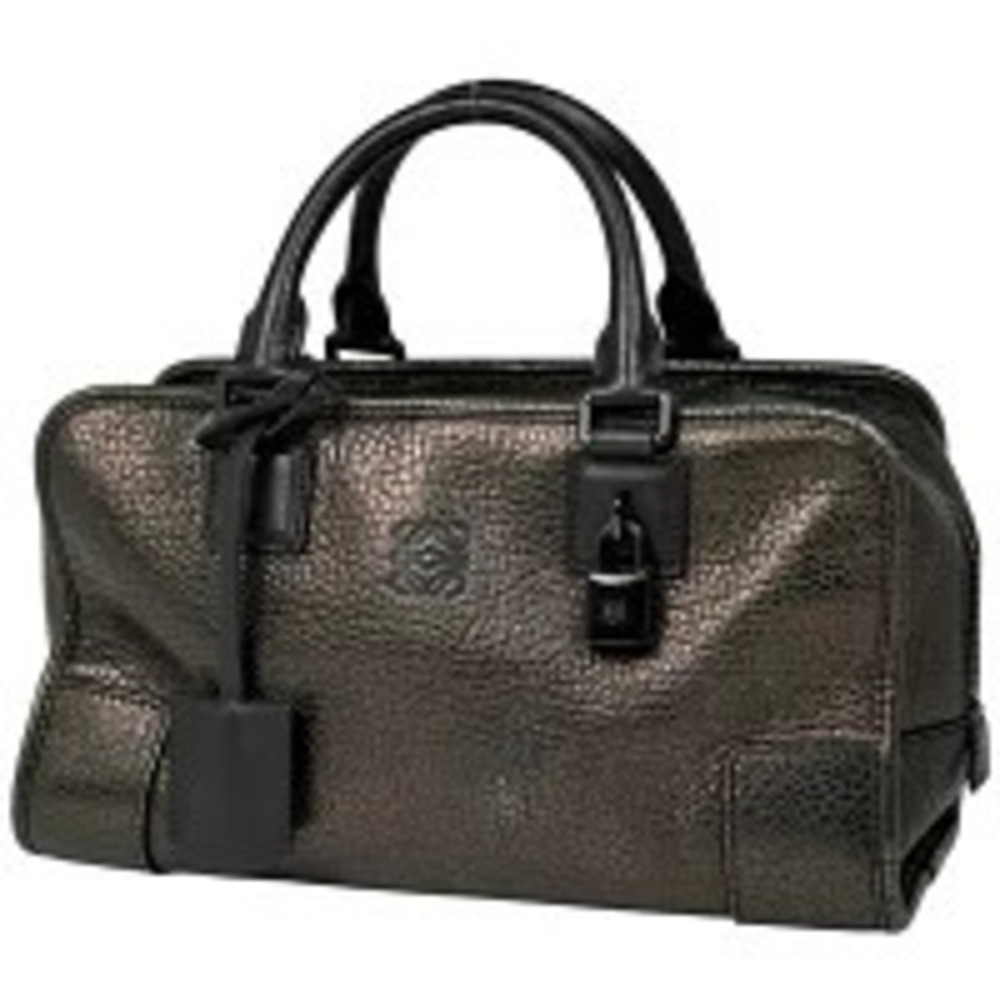 Loewe Amazona Anagram Handbag Leather Black Metallic